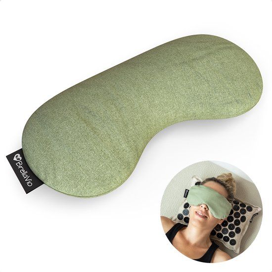 BrellaVio Oogkussen Lavendel - Groen - Yoga Oogmasker - Verzwaard - Gevuld met Lavendelbloemen en Lijnzaad
