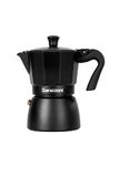 Barazzoni De Deluxe Espresso Sokker, 3 kopjes, aluminium, zwart, 8,6 x 14,5 x 15,6 cm