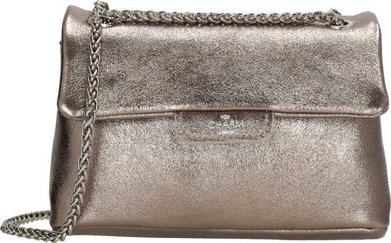 Charm London Anna Crossbody Schoudertas Avondtasje - Leren Dames Tas - Champagne