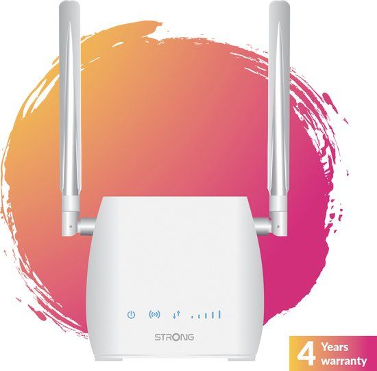 STRONG 300M 4G LTE WiFi Router - 150 Mbps 4G / 300 Mbps WiFi - White
