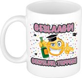 Bellatio Decorations Geslaagd cadeau mok - Geslaagd topper! - keramiek - Ca. 300 ml