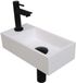 INK - Fonteinpack Polystone Links incl. Fonteinkraan - Design Sifon - Design Plug en Montageset - 360x180x90 Mm - Glans Wit/mat Zwart