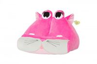 Cuddly Reader Kiki Kitty coussin de lecture Rose/Blanc