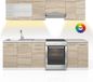 Vicco R-Line Cuisine, Sonoma/Blanc, 240 cm, WB Marbre avec bande LED