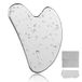 Alyvisun Gua Sha van roestvrij staal, Gua Sha-tool tegen gezwollen huid, verkoelende gezichtsmassagetool met draagtas en reinigingsdoekje