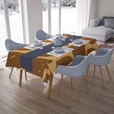 Bonamaison Tafelkleed, Anti-Mold, Sneldrogend, Waterdicht, 100% Polyester Tafellaken, Bruine tinten, 140 x 200 Cm