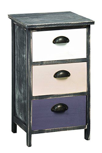 Premier Housewares Urban Loft Commode - 3 Laden - Paulownia Hout - Bruin