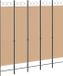 vidaXL - 5-paneel scheidingswand - Beige - 200 x 200 cm - Stof