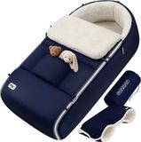 Monzana Baby Voetenzak met Handwarmers – Ritssluiting 90x60cm – Marineblauw