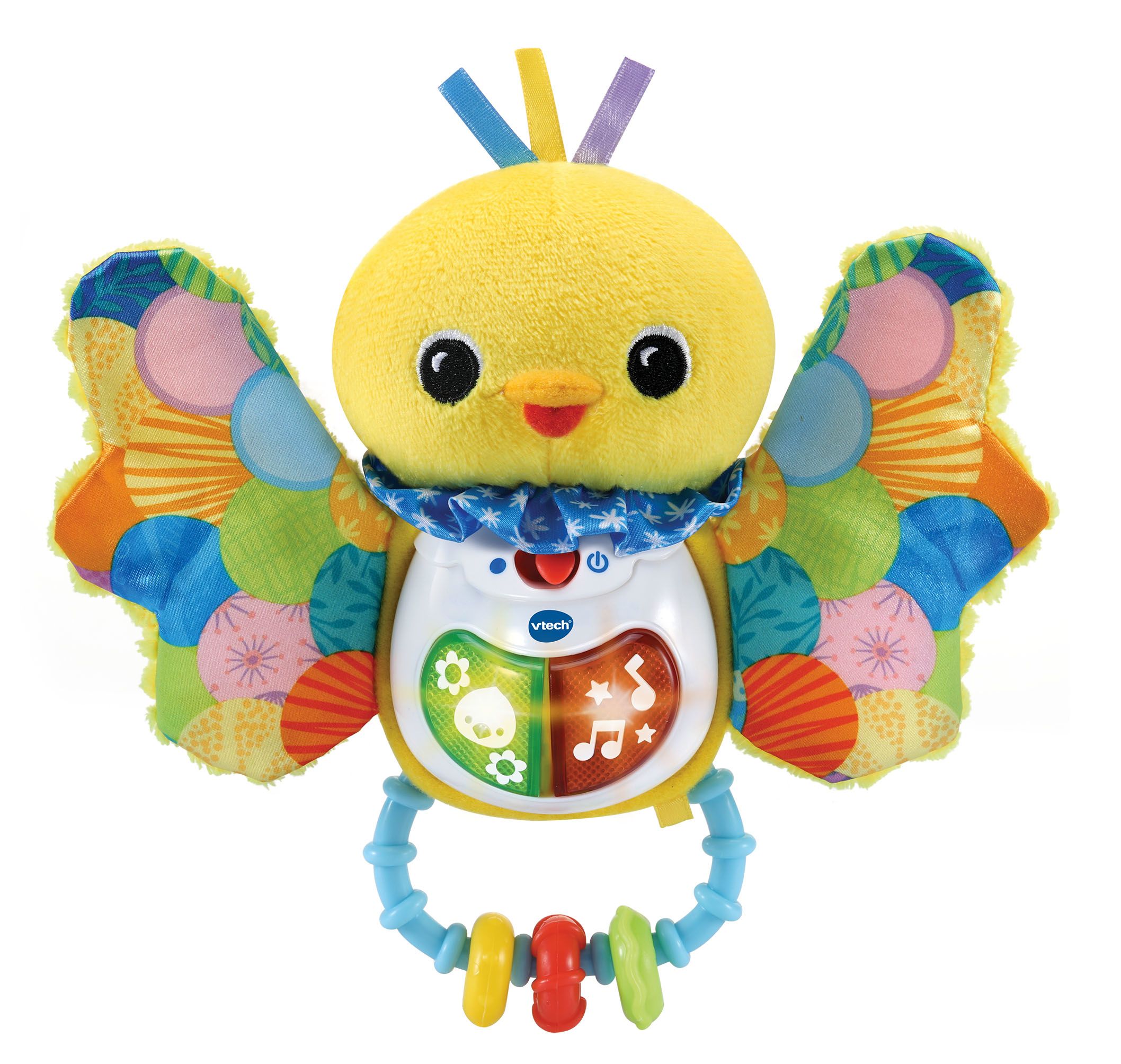 VTech Baby Fladder & Fluit Rammelaar - Multicolour Plastic Bird Rattle Toy for Babies