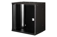 DIGITUS Netwerkkast - 19-inch Rack 12 HE - Niet gemonteerd - wandmontage - 400 mm diep - 319,25 mm bruikbare diepte - draagvermogen 60 kg - glazen deur - SOHO Pro serie - zwart