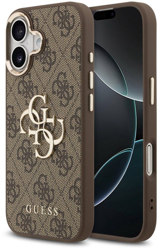 Guess Back Cover - iPhone 17 - Bruin - Slank Design - Big Metal Logo