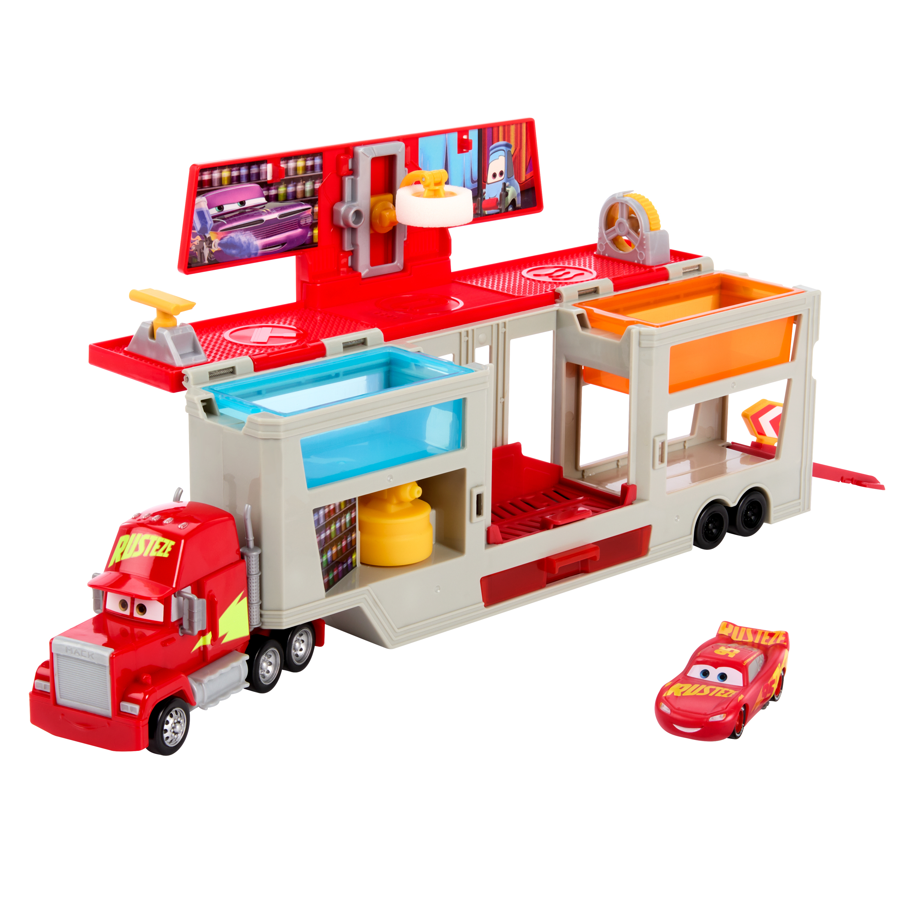 Mattel Disney en Pixar Van Kleur Veranderende Auto&#39;s Mobiele Spuiterij Mack Speelset