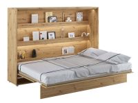 CONCEPTION PRO Lit mural escamotable 140x200 cm chêne artisan (horizontal)
