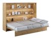 CONCEPTION PRO Lit mural escamotable 140x200 cm chêne artisan (horizontal)