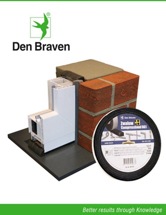 Den Braven Bostik Benelux B.V. Compress Band Lengte 8M Breedte 10mm Uitzethoogte 20 Hoogte 4mm