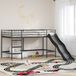 vidaXL lit mezzanine pour enfant avec toboggan, noir et anthracite