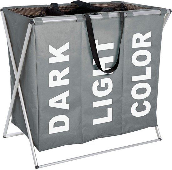 Wenko Wasmand - 3 Vakken - Grijs - 130 l