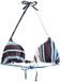 Next - Dames - Driehoekige bikinitop met kraaltjes - Blue/Brown Stripe