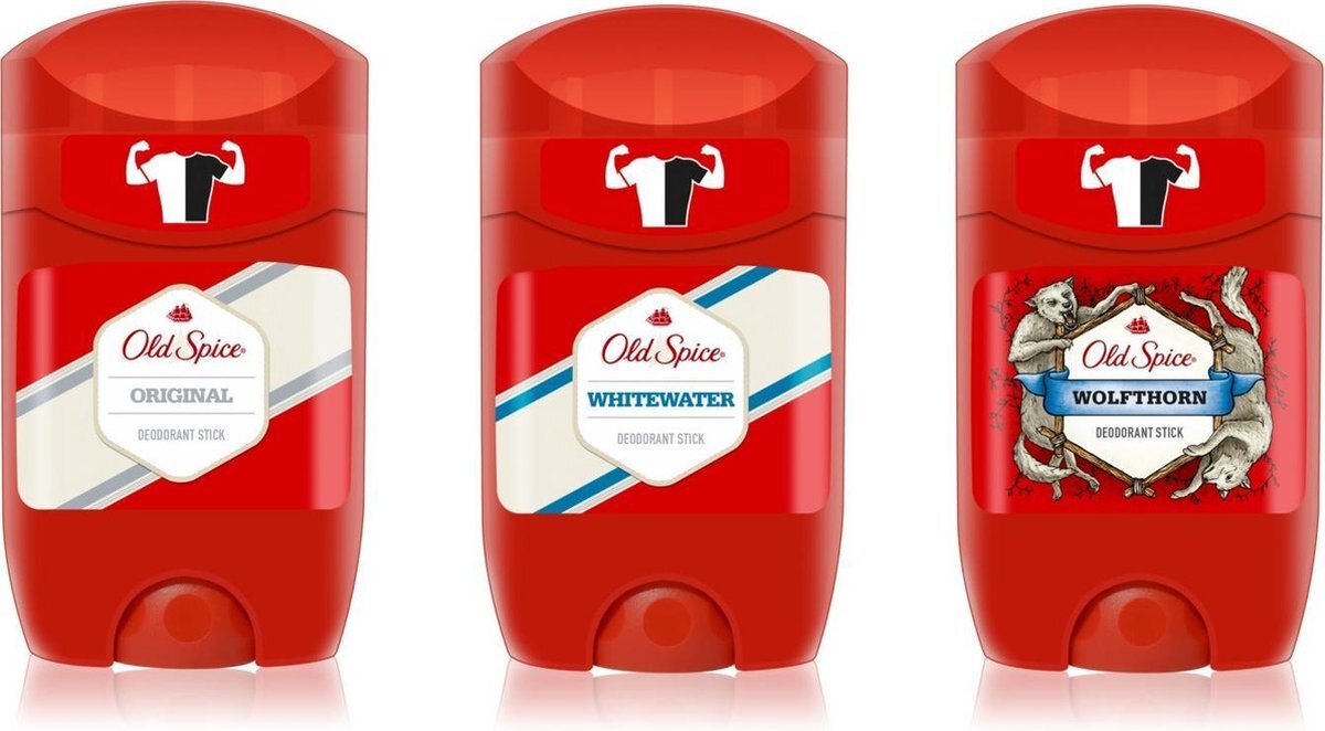 Old Spice deo stick mix 2 (Original, Whitewater, Wolfthorn)