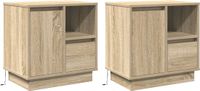 vidaXL Nachtkastje Sonoma Eik Bewerkt Hout Set van 2
