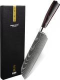 Shinrai Japan Santokumes 18 cm - Koksmes - Damascus Mes - Damascus Print - Met Luxe Geschenkdoos - Keukenmes - Japans Koksmes