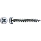 SPAX Universele schroef, 4,5 x 20 mm, 1000 stuks, Voldraad, Bolkop, Kruiskop Z2, 4CUT, WIROX
