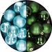Kaemingk B.V. Boules de Noël 24x pc - mix vert foncé/bleu glace - 6 cm - plastique