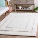 Safavieh Willow Shag Collection SG451-1128 tapijt, crèmekleurig/donkerbruin modern 4' x 4' Crème/Crème.