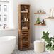 Segenn's Armoire de salle de bain - Armoire haute de salle de bain - Armoire de rangement - Armoire au sol - Industrielle - 3 étagères ouvertes - 40 x 30 x 167 cm - Marron rustique