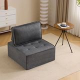 OKWISH Canapé - Canapé modulaire 1 place pour petits espaces - Compact et léger avec configuration déplaçable - Lin - Gris foncé