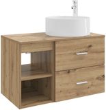 vidaXL Badkamermeubel Set 2 st Artisanaal eiken Bewerkt hout