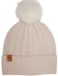 Stone Valley Merino wollen Muts in Beige met Pompon