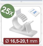 Quadrios 24CA448 Bevestigingssokkel Zelfklevend 25 stuk(s) Wit