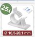 Quadrios 24CA448 Bevestigingssokkel Zelfklevend 25 stuk(s) Wit