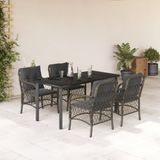 Prolenta Maison Exclusive Tuinset voor buiten, 5-delig, met kussens, grijs, van polyrotan
