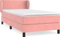 vidaXL Boxspring met matras fluweel roze 90x190 cm
