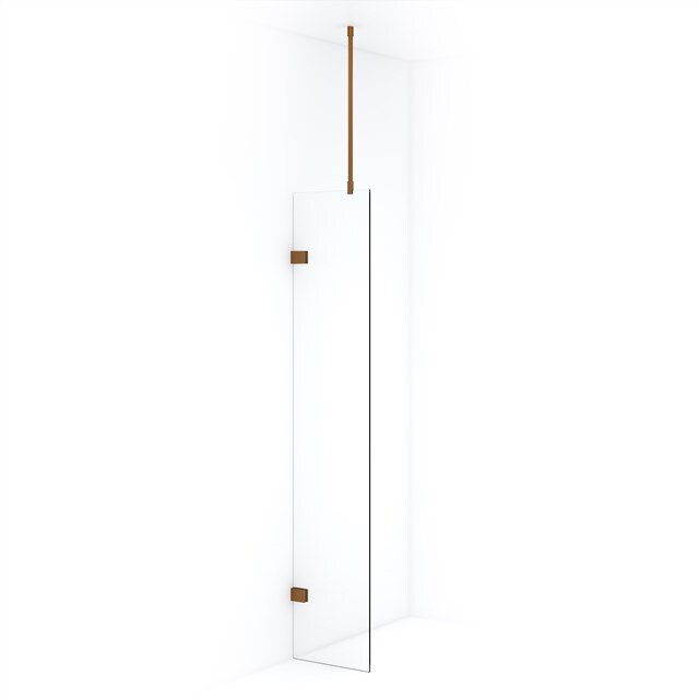 Maxaro Inloopdouche Diamond 40cm 8mm Helder Veiligheidsglas Koper