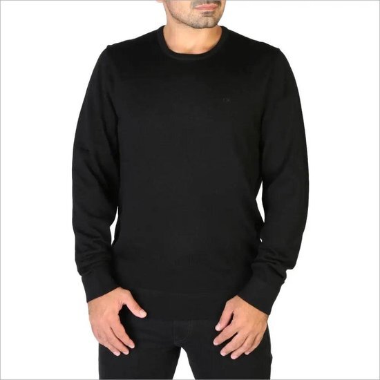 Calvin Klein trui met O-hals wol - zwart - Maat: M