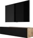 3xE living meuble TV flottant, Wotan Chêne/Noir Mat