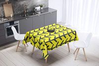 Bonamaison Tafelkleed, Anti-Mold, Sneldrogend, Waterdicht, 100% Polyester Tafellaken, Neon Geel, Rook, 140 x 140 Cm