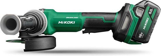 Hikoki G1813DVFWQZ Multivolt Accu Haakse Slijper 125mm - 18V 5.0Ah Li-Ion - Koffer