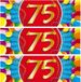 Bellatio Decorations 75 jaar leeftijd sticker - 10x - 19 x 6 cm - 75 jaar verjaardag - jubileum - versiering