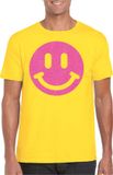 Bellatio Decorations Verkleed shirt heren - Smile / Emoticon - geel - carnaval/foute party - feestkleding XL