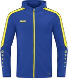 Jako Power Jas Met Kap Heren - Royal / Geel | Maat: M