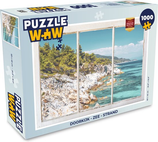 MuchoWow Puzzel Doorkijk - Zee - Strand - Legpuzzel - Puzzel 1000 stukjes volwassenen