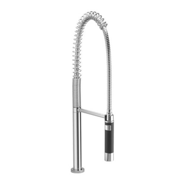 Dornbracht Divers professional spoeldouchegarnituur voor keukenkraan hoog 66.5cm voor 2 gats kraan ElioMeta.02+3 gats Tara (Classic) platina mat 2778997006