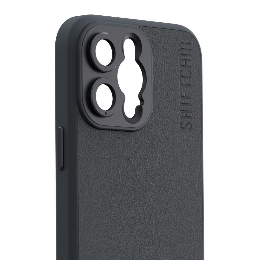 ShiftCam iPhone 14 Pro Max Hoes - Grijs - Veganistisch leer/Kunststof