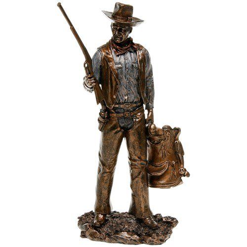 PLG John Wayne Staande Bronzen Gun & Saddle Standbeeld