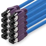 1aTTack.de CAT8 LAN-netwerkkabel 10x 1m 40Gbps 2000MHz - Blauw